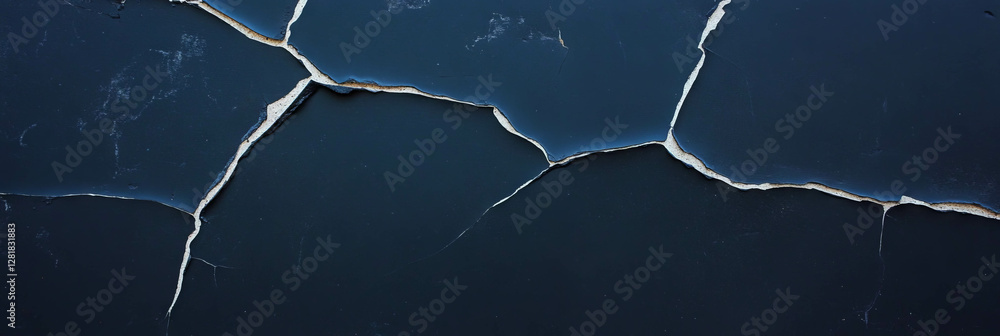 Poster abstract texture of black wall with intricate white cracks for creative design and background use