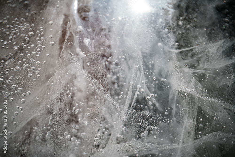 Poster close up macro shot of ice surface - texture for computer graphics, texturing, compositing or as a b