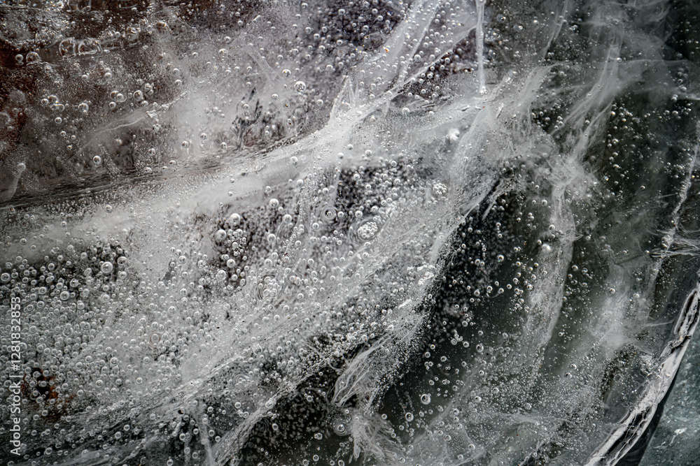 Poster close up macro shot of ice surface - texture for computer graphics, texturing, compositing or as a b