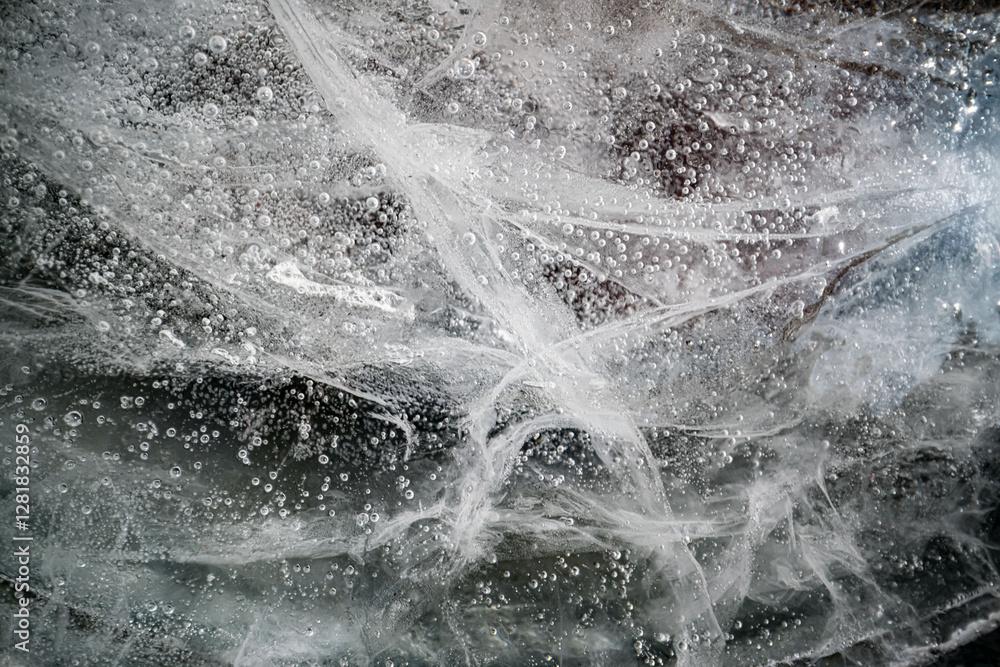 Aufkleber close up macro shot of ice surface - texture for computer graphics, texturing, compositing or as a b