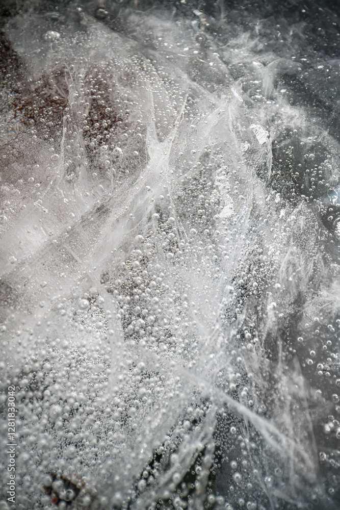 Poster close up macro shot of ice surface - texture for computer graphics, texturing, compositing or as a b