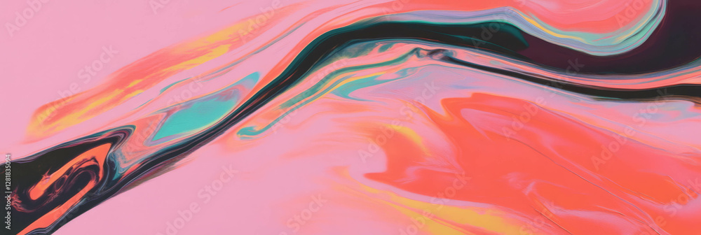Poster vivid abstract pattern with colorful swirling brush strokes for creative design