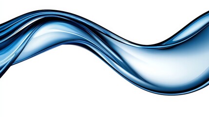 Naklejka premium Elegant flowing blue wave abstract design on white background