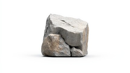 Natural Rock Formation on White Background for Textures and Designs