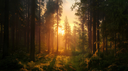 Obraz premium The Beauty of the Black Forest at Sunset in Germany