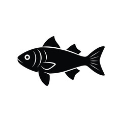 Silver Dollar Silhouette Vector Art and Black Color Silver Dollar Fish Design