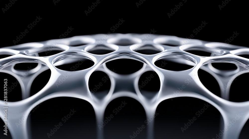 Aufkleber intricate design of fluid shapes with hollow forms on dark background