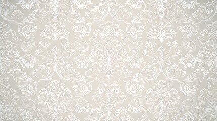 A vintage-inspired ornate damask pattern in soft cream and shimmering gold creates a sophisticated backdrop, perfect for high-end product displays. The delicate details contrast beautifully with the