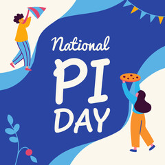 National Pi Day Celebration - Fun and Creative Math & Pie Illustration.