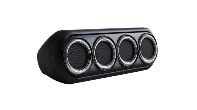 Immersive audio experience,four black speaker setup for enhanced sound quality