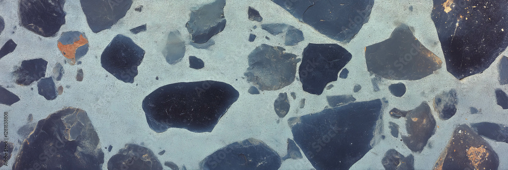Poster coarse dark plaster texture with grainy abstract surface for design and background