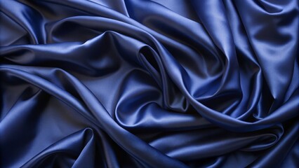 Obraz premium Draped Blue Satin Fabric Texture, Close-up, Luxury Concept, Satin, Fabric Silk, Textile