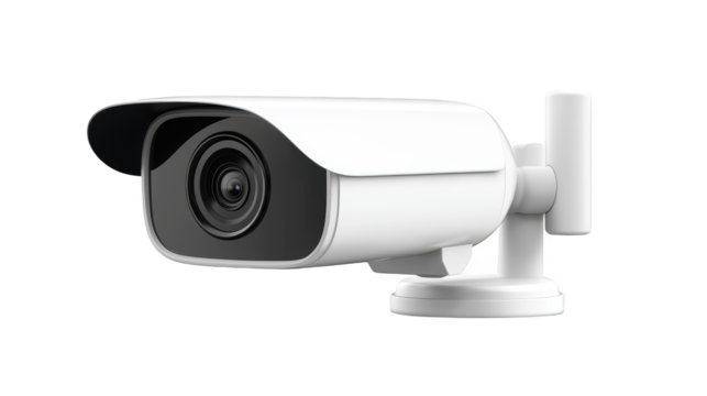 Striking contrast, white camera on black for photography and creative design crisp