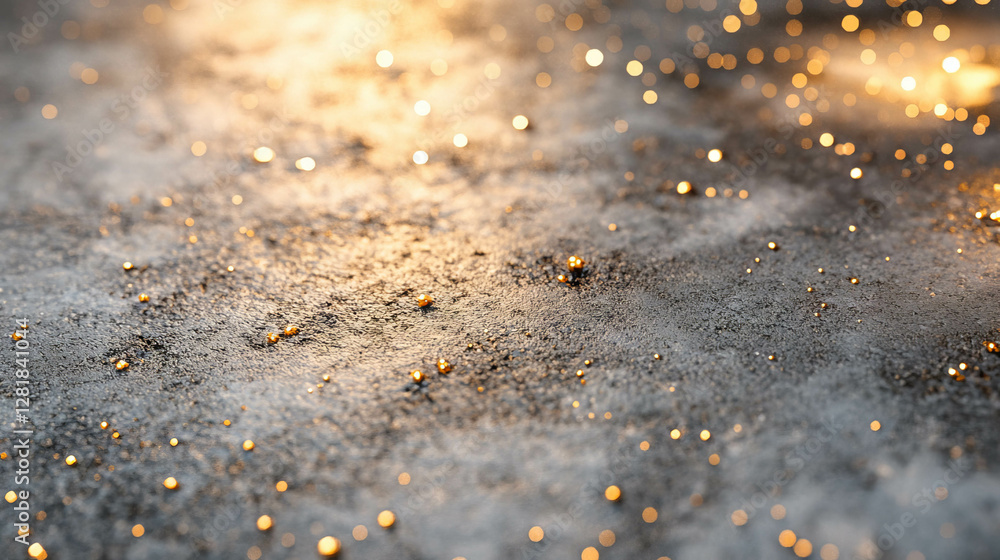 Poster elegant abstract texture of concrete with gold particles and light reflection for modern design
