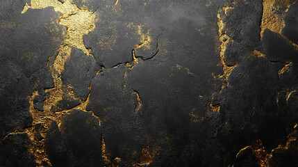 Abstract concrete texture with gold spray highlights for design and decor