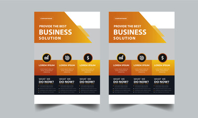 Corporate flyer design template with 2 color design concept layout