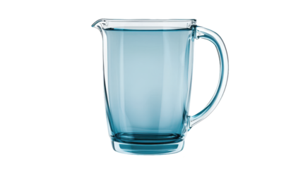 Elegant clear glass pitcher with handle for beverages, perfect for water, juice and more