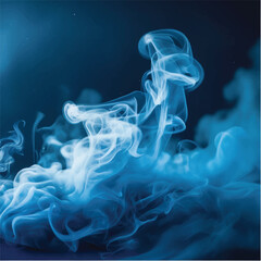 Ethereal blue smoke swirls in a captivating abstract dance. © Mahfuz