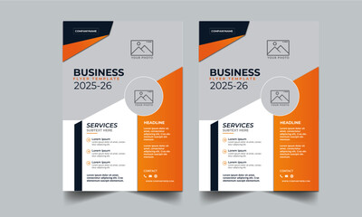 Corporate flyer design template with 2 color design concept layout