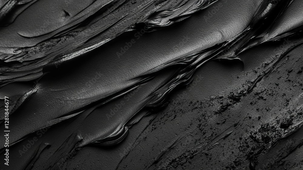 Poster Abstract dark wet mud texture with smooth flowing patterns for design