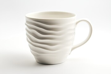 White Ceramic Mug With Wave Design