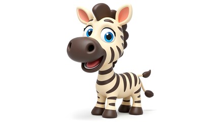 Cartoon zebra happy world