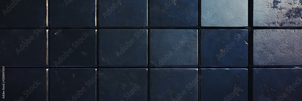 Poster dark square grid texture on stone for background and design