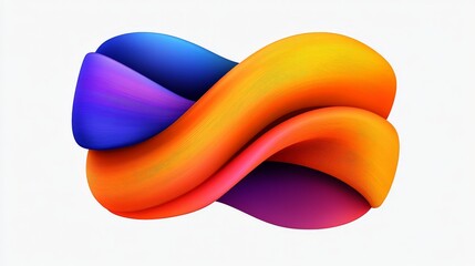 Obraz premium Colorful Abstract Waves in Vibrant Shades of Purple and Orange