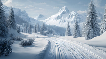Winter Cross-Country Skiing on Alpine Trails