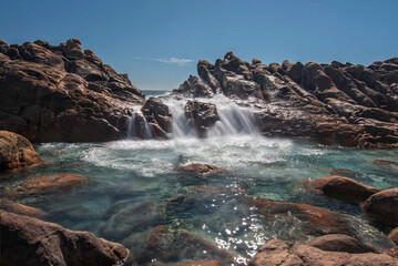 Natural spa in duns borough SouthWest Western Australia during the day long exposure