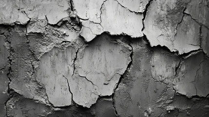Textured surface of cracked dry mud wall for natural design elements