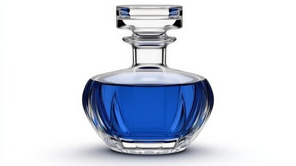 Elegant Blue Liquid in a Stylish Glass Bottle with Crystal Finish