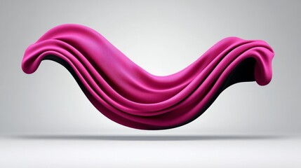 Abstract Pink Fabric Waves Flowing Softly Over a Clean Background