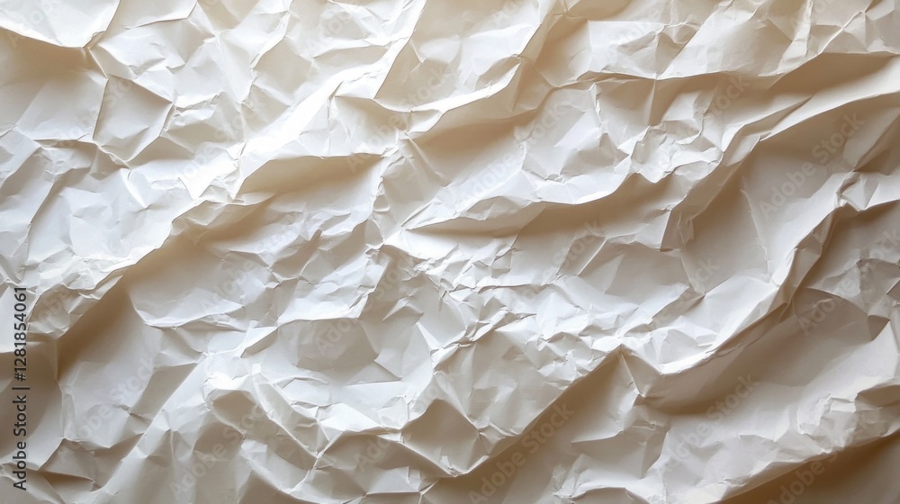 Poster The intricate folds and creases of a crumpled paper backdrop invite creativity, offering a blank canvas filled with potential for artistic expression across various projects.