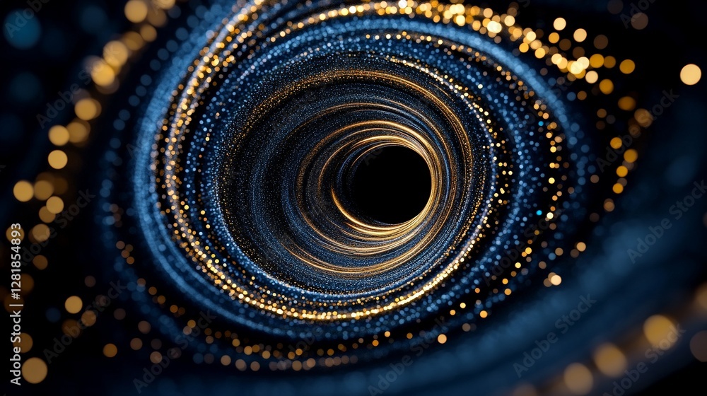 Aufkleber abstract spiral pattern with glowing particles and dark center