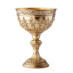 A golden trophy symbolizing achievement and celebration isolated on transparent background (2)