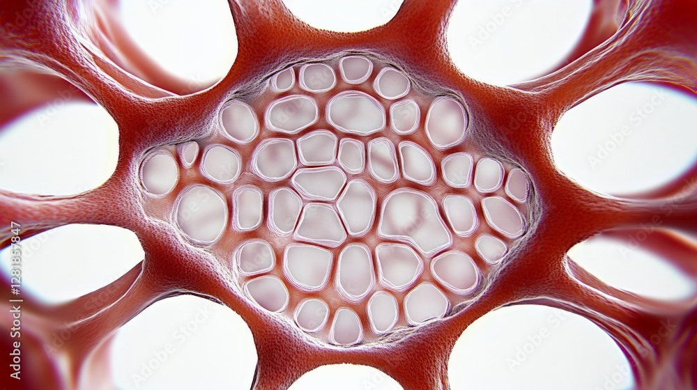 Aufkleber microscopic view of cellular structure with interconnected cells