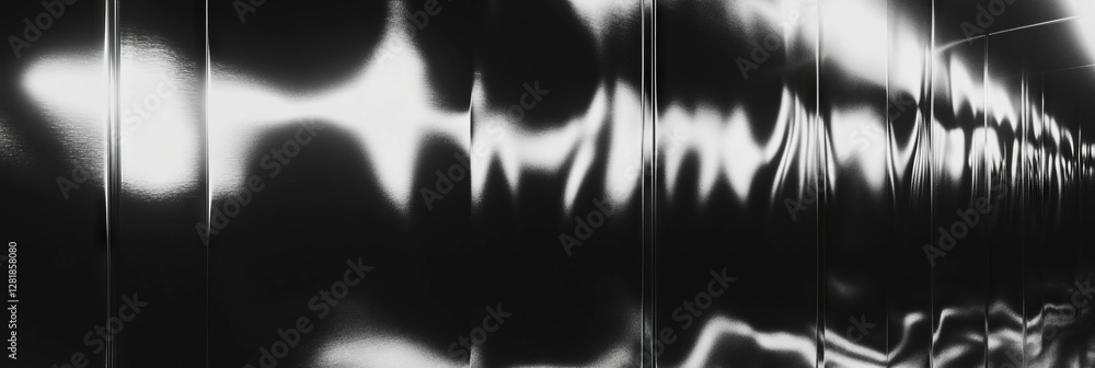 Poster glossy black wall texture with abstract light patterns for modern design