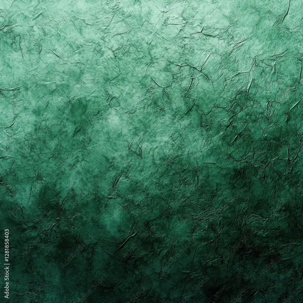 Poster abstract texture of dark green paper with artistic cracks and gradient effect for artistic backgroun