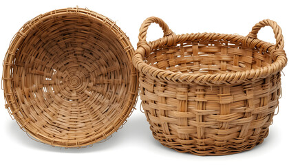 wicker basket isolated on white