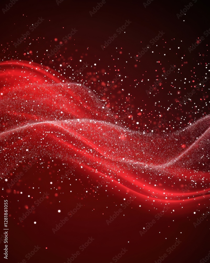 Aufkleber elegant crimson background with flowing light particles creating a dynamic and festive atmosphere pe