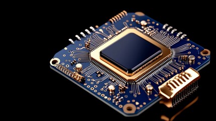 High-Resolution Close-Up of a Modern Computer Microprocessor Chip