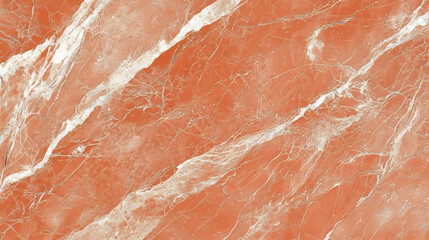 Glossy salmon pink marble texture with subtle white veins for interior design