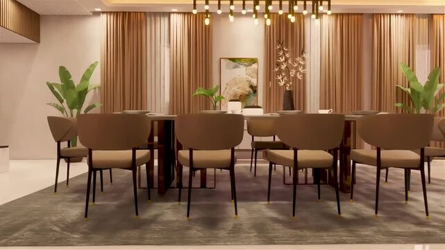Modern interior design walkthrough animation.
Luxurious apartment interior design 3d visualization.  Architectural design motion graphic 3d rendering. 