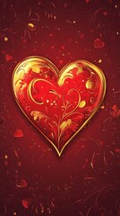 Ornate red heart, Valentine's, love
