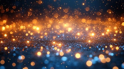 Fototapeta premium Glimmering Bokeh Lights in a Dark Background Creating a Magical Atmosphere for Events