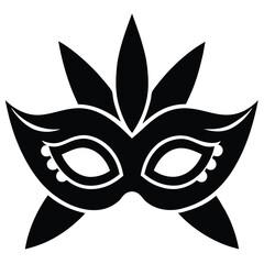 Beautiful Female Mask vector icon art illustration, mask icon vector art, modern and stylish mask.