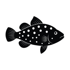 Spotted Sweetlips Silhouette Vector Art Illustration and Black Color Design of Spotted Sweetlips Fish