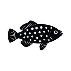 Spotted Sweetlips Silhouette Vector Art Illustration and Black Color Design of Spotted Sweetlips Fish