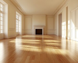 Obraz premium Empty Elegant Room Sunlight Interior
